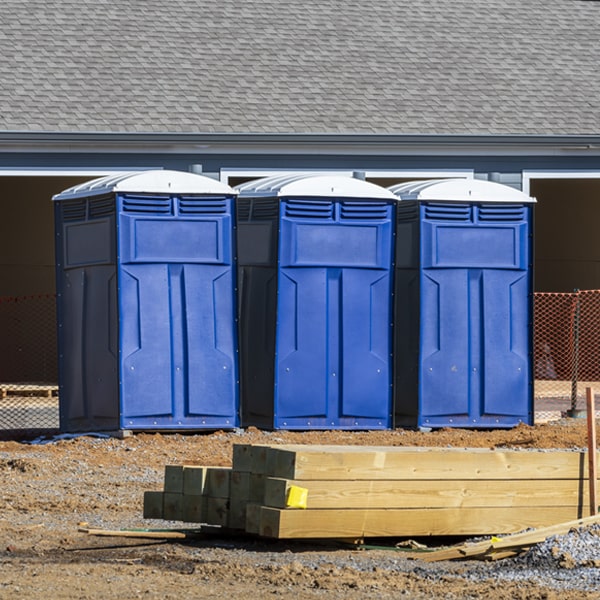 what is the expected delivery and pickup timeframe for the portable restrooms in Ada